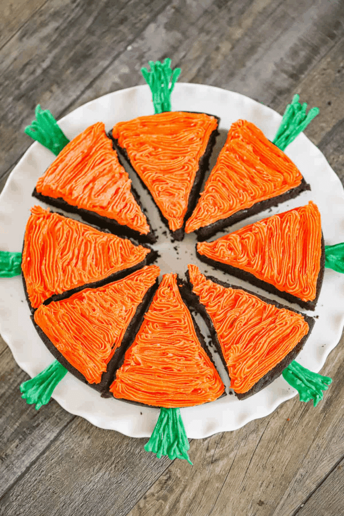 Carrot-Shaped Vegan Easter Brownies Recipe