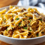 Cheesy Beef and Bowtie Pasta Recipe