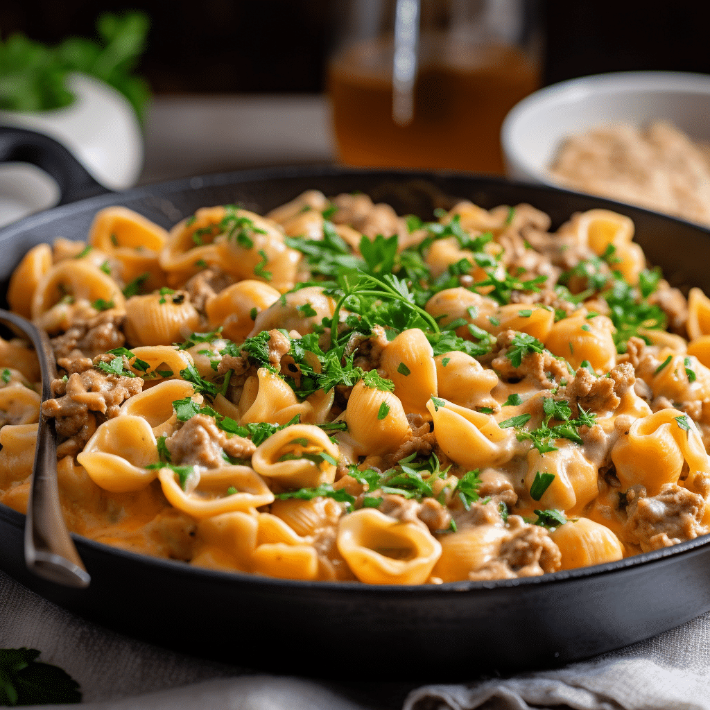 One Pot Cheesy Beef and Shells Recipe