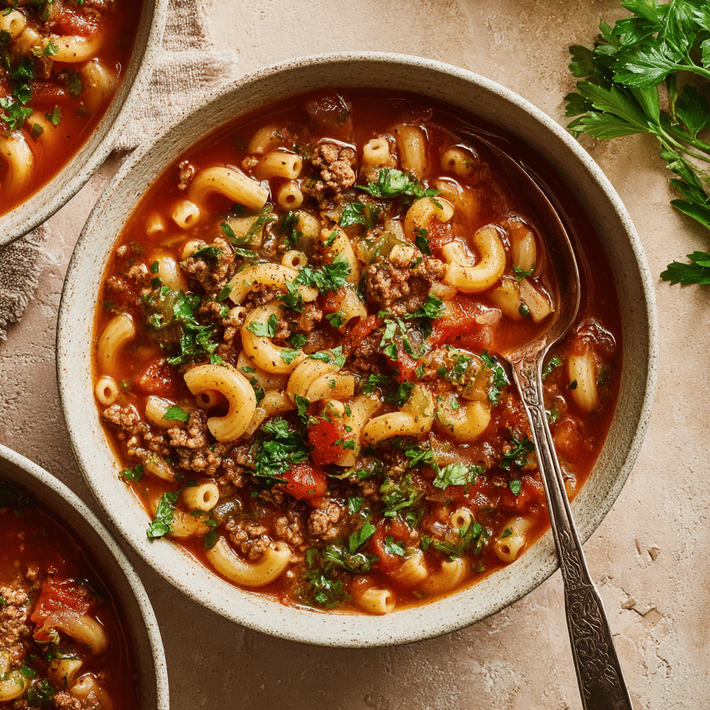 Hamburger Soup with Macaroni (Goulash Soup) Recipe