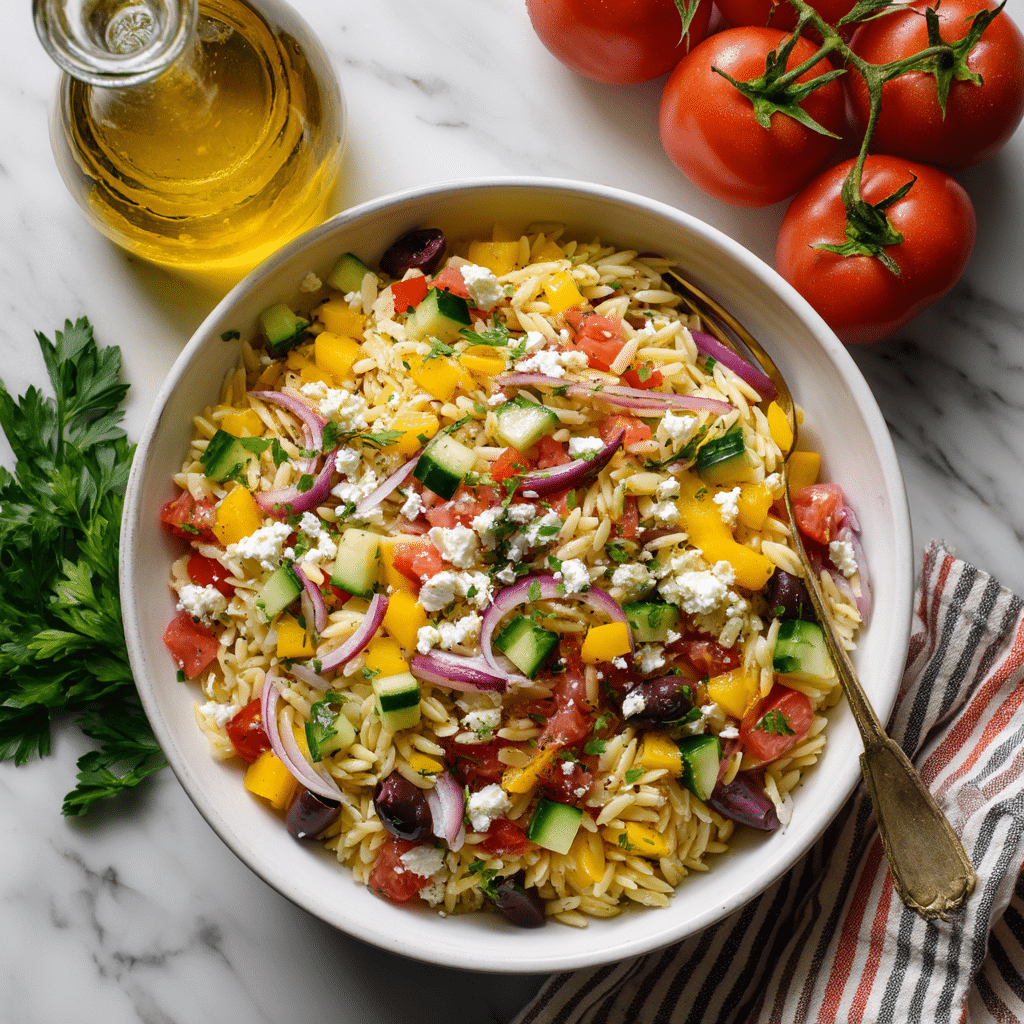 Greek Orzo Pasta Salad Recipe
