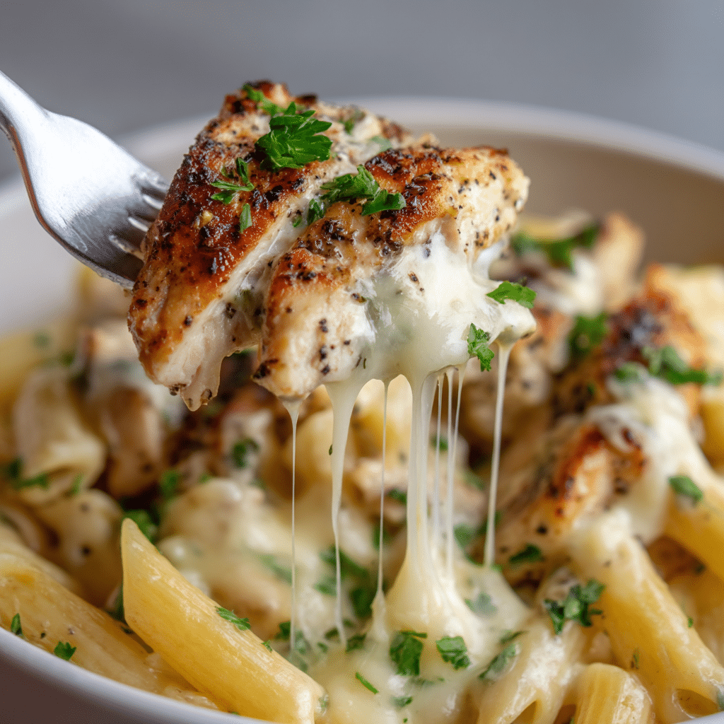 Creamy Garlic Parmesan Chicken Pasta Bake Recipe