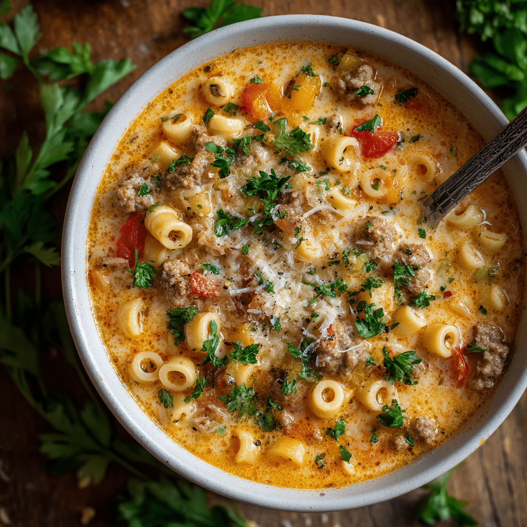 Creamy Parmesan Italian Sausage Soup Recipe