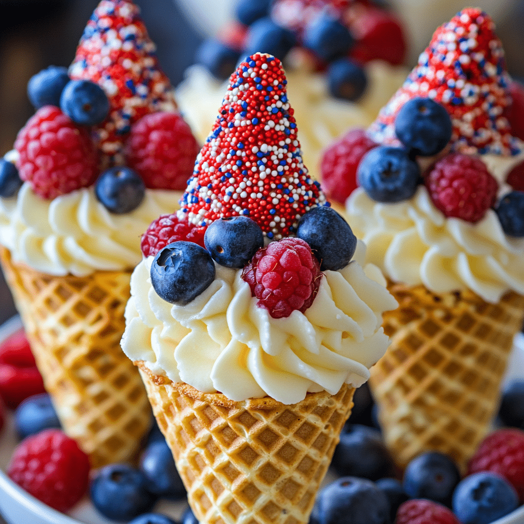 Patriotic Fruit Cones Recipe