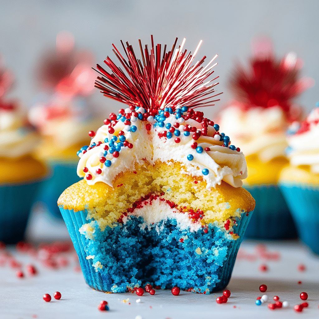 4th of July Firework Cupcakes Recipe
