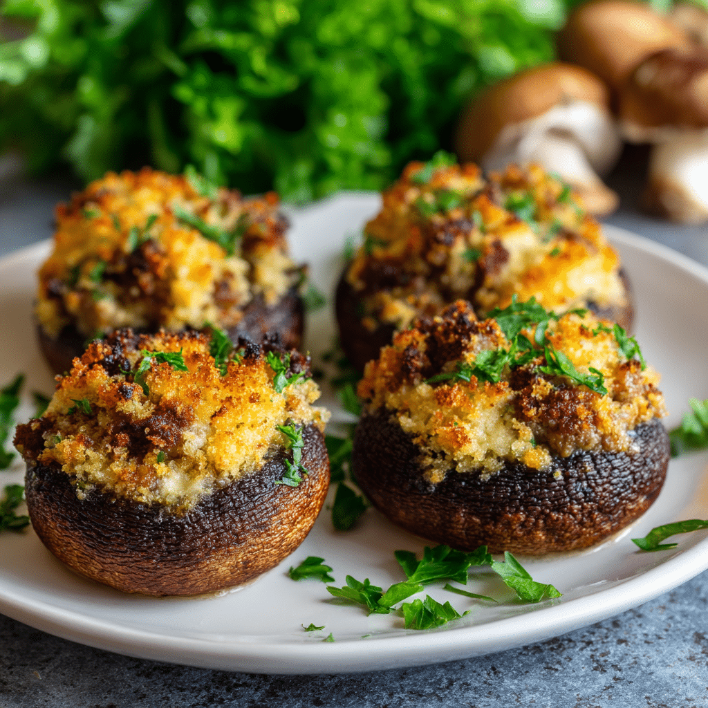Tasty Italian Sausage Stuffed Mushrooms