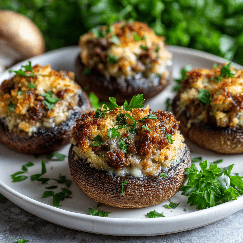 Tasty Italian Sausage Stuffed Mushrooms