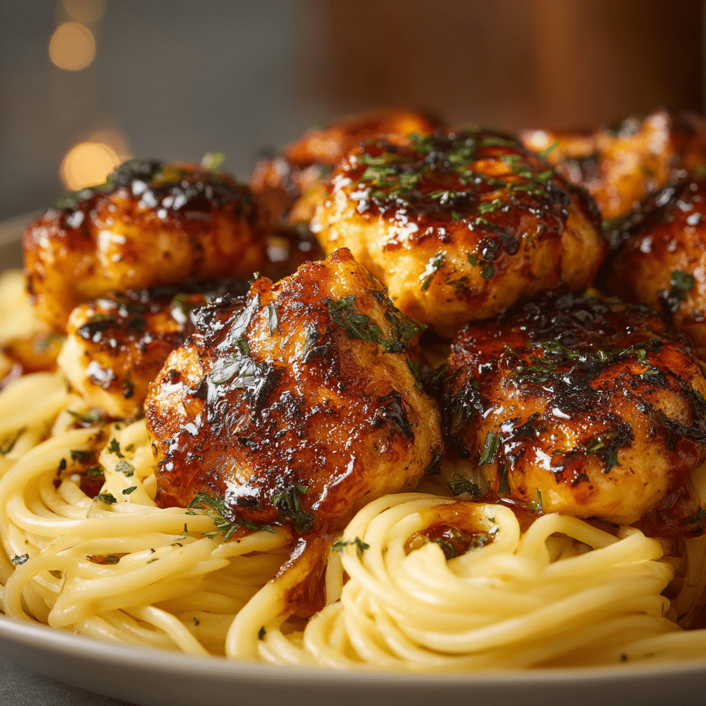 Delicious Garlic Butter Chicken Bites Pasta Recipe