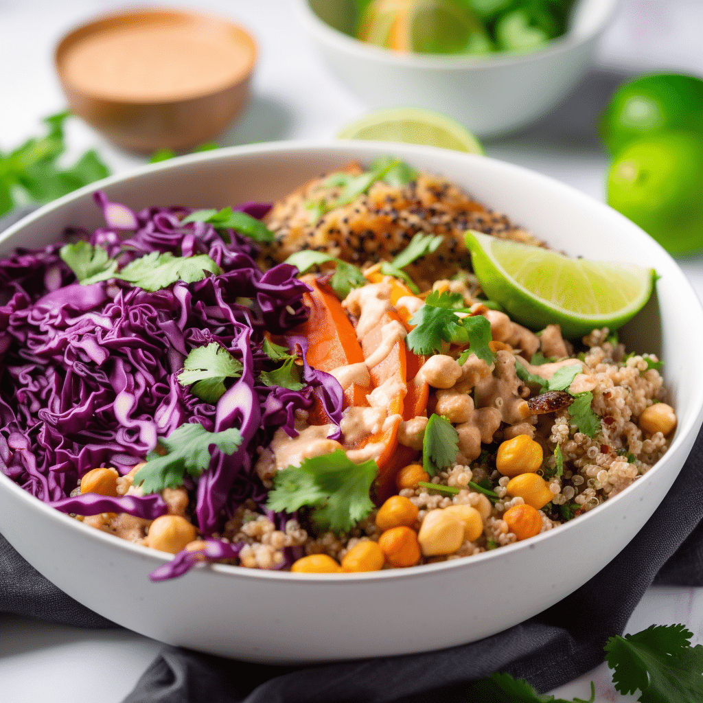 Easy Chickpea Thai Quinoa Salad Recipe