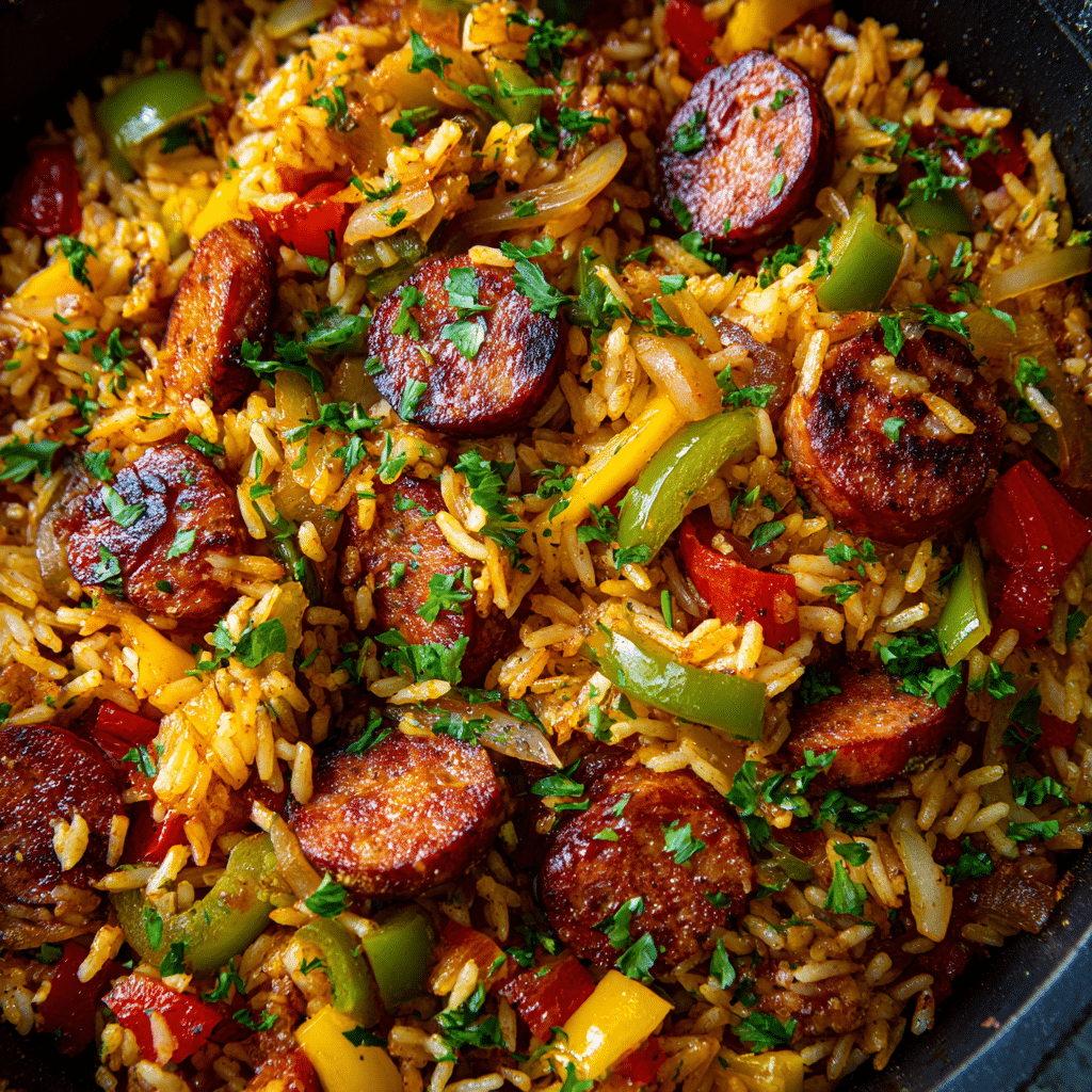 Cajun Sausage and Rice Skillet