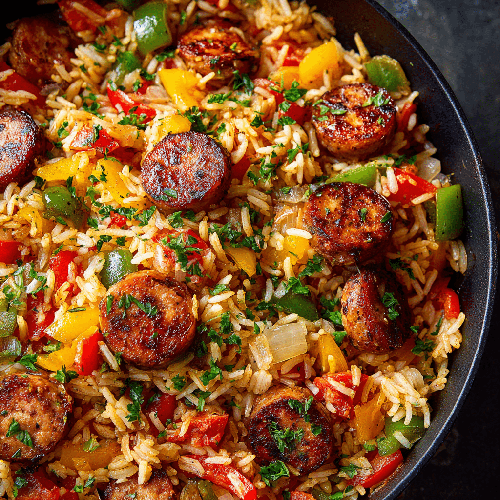Cajun Sausage and Rice Skillet