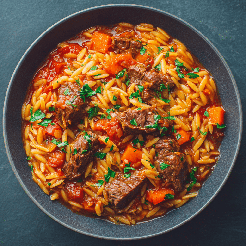 Beef Giouvetsi (Greek Beef Orzo Pasta)