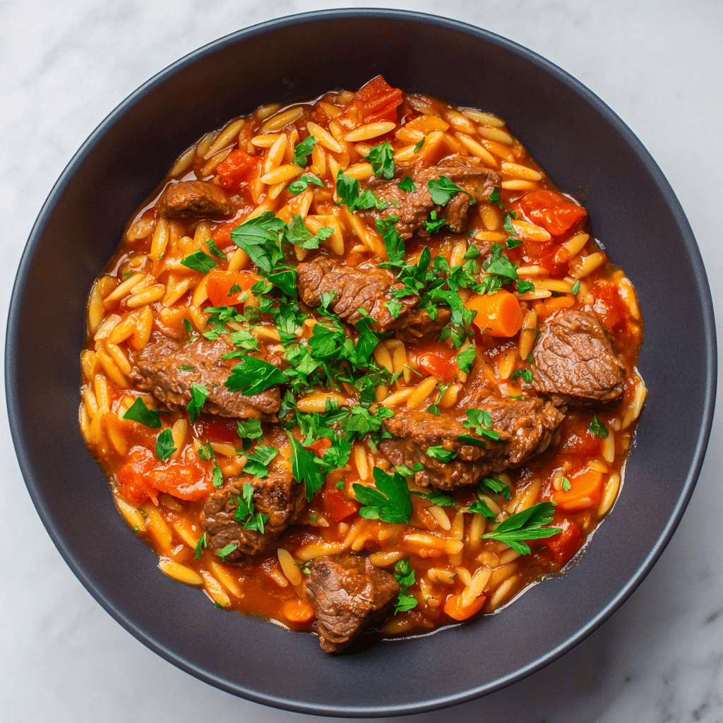 Beef Giouvetsi (Greek Beef Orzo Pasta)