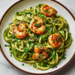 Zucchini Noodles with Pesto and Shrimp (25-Minutes)
