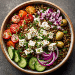 Healthy Mediterranean Lentil Salad