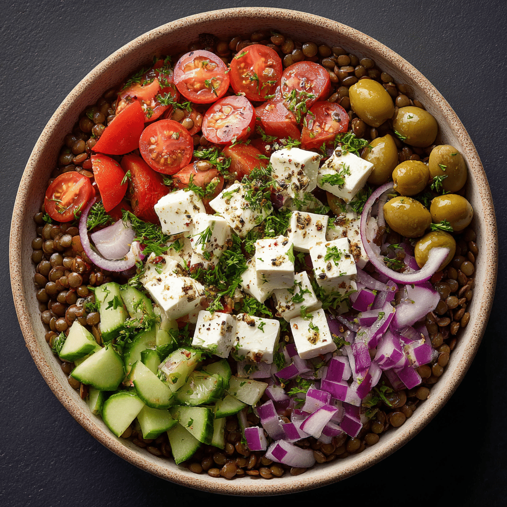 Healthy Mediterranean Lentil Salad