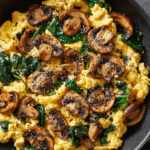 10-Minute Mushroom Spinach Scrambled Eggs (High-Protein)