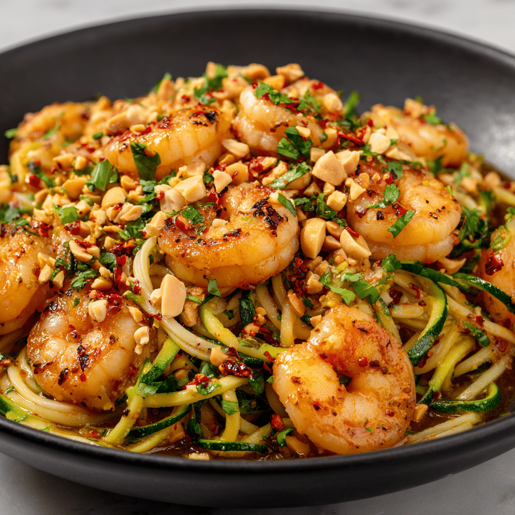Zucchini Noodle Pad Thai with Shrimp (Low-Carb)