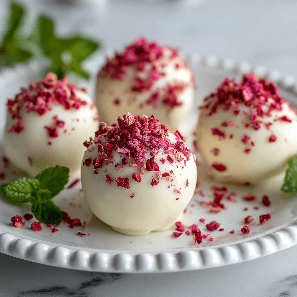 White Chocolate Raspberry Truffles