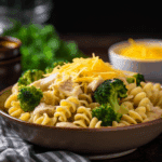 Broccoli Cheddar Mac and Cheese with Chicken Recipe