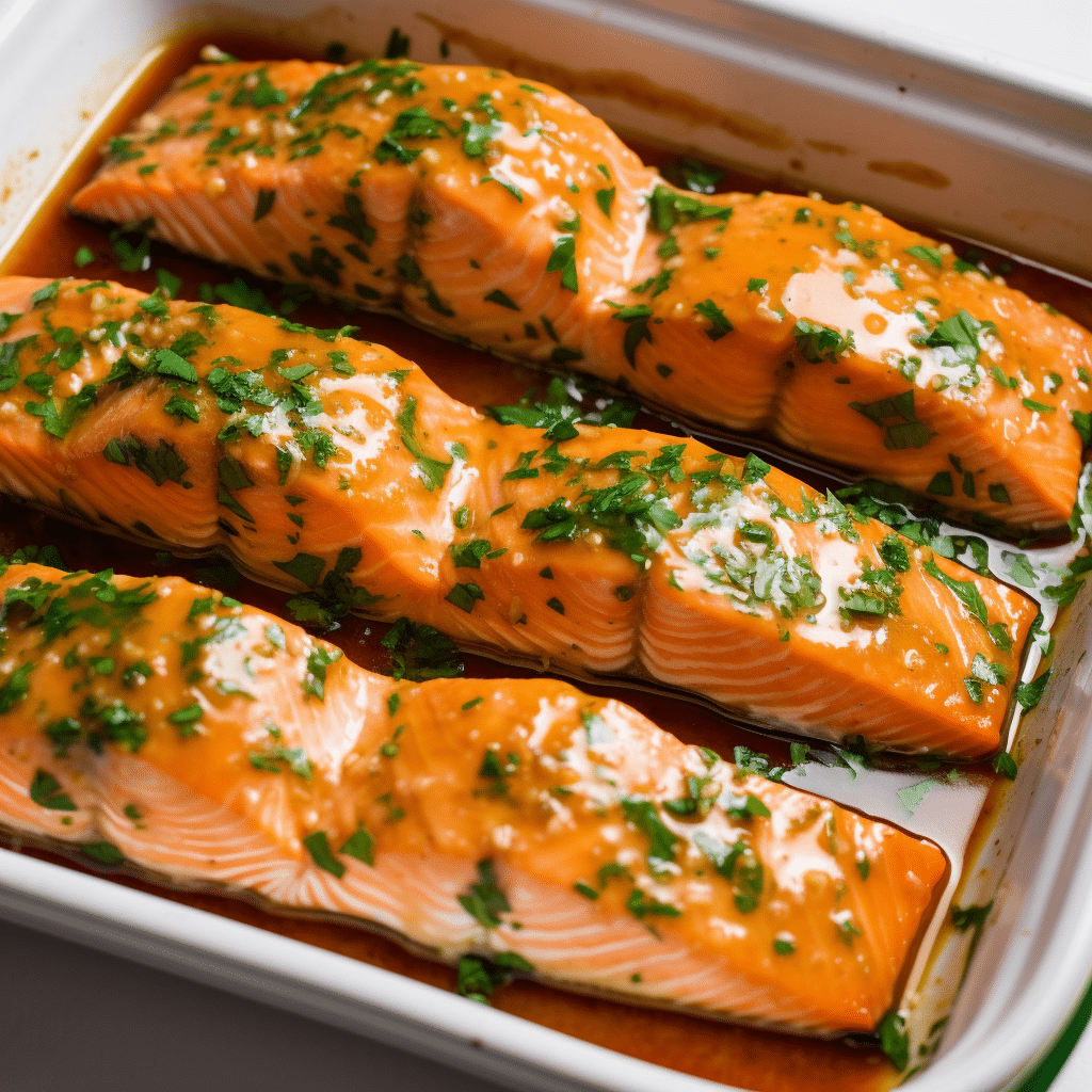 Baked Salmon with Buttery Honey Mustard Sauce Recipe