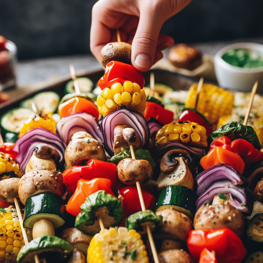 Grilled Vegetable Kabobs with Fajita Butter Recipe