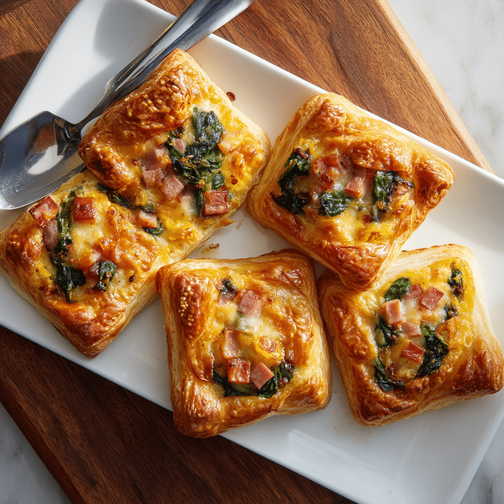 Ham Cheese Spinach Puffs Recipe