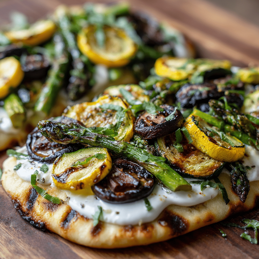 Grilled Veggie French Onion Flatbreads Recipe
