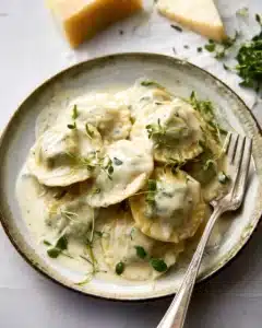 Mushroom Ravioli With Parmesan Cream Sauce Recipe