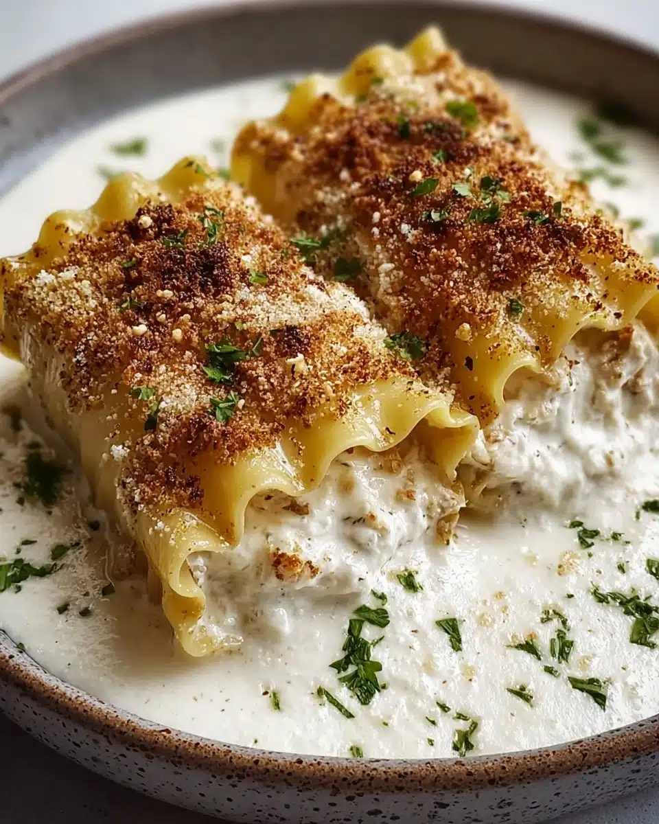 Chicken Alfredo Lasagna Roll Recipe