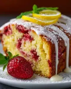 Strawberry Lemonade Pound Cake Recipe