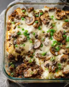Mushroom Cheeseburger Casserole Recipe