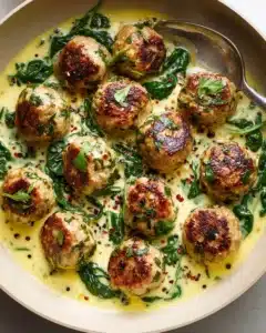 Creamy Spinach Turkey Meatballs Recipe