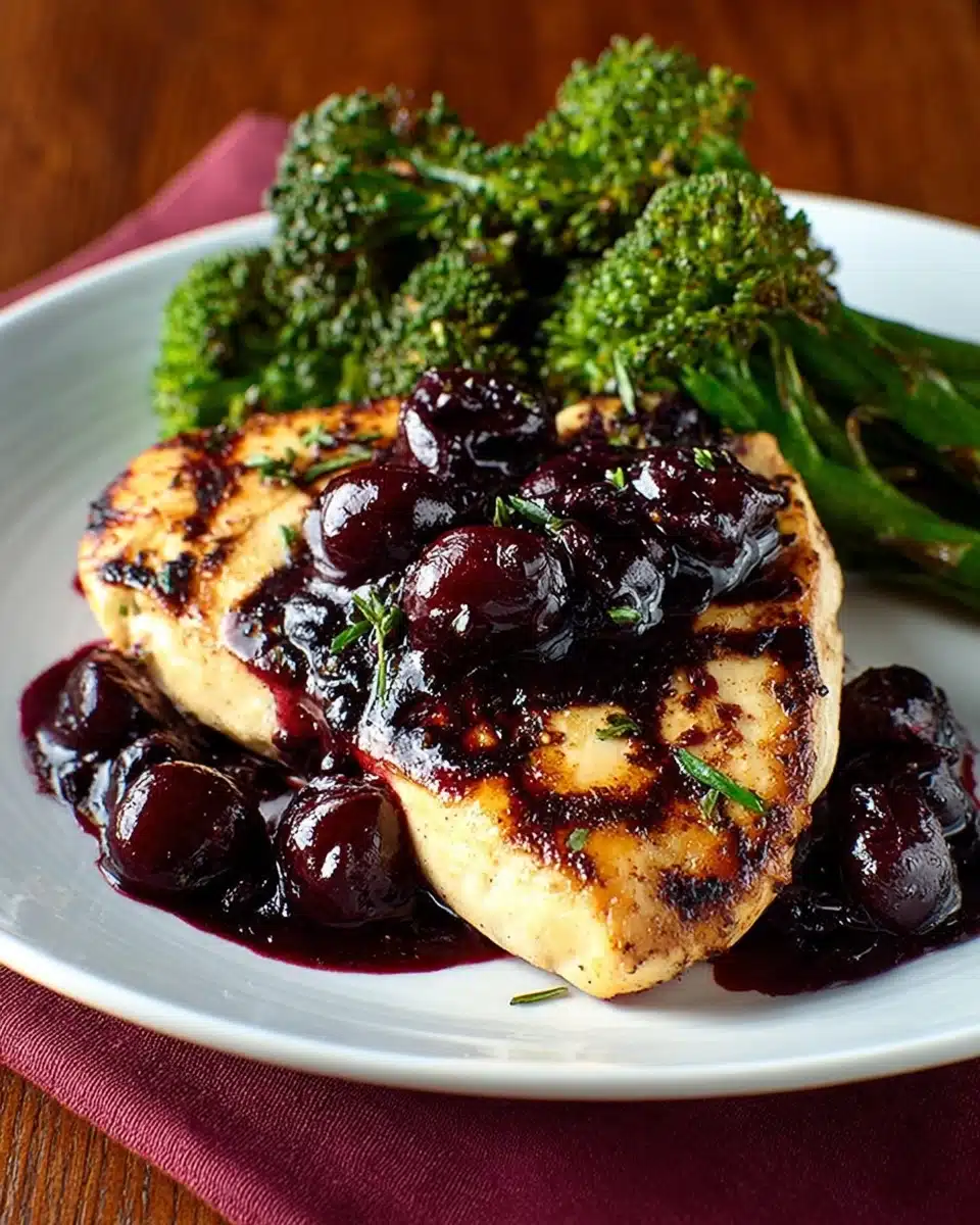 Chicken with Cherry-Wine Pan Sauce Recipe