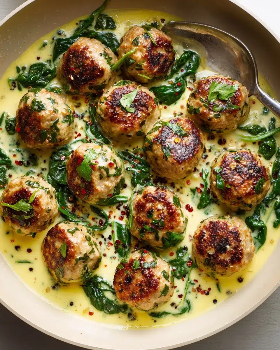 Creamy Spinach Turkey Meatballs Recipe