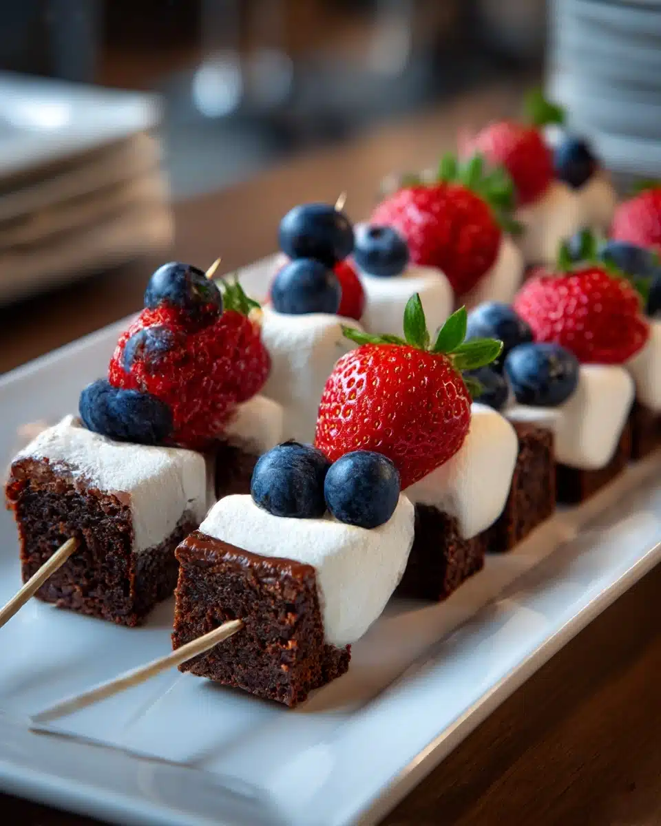 Strawberry Brownie Kabobs Recipe