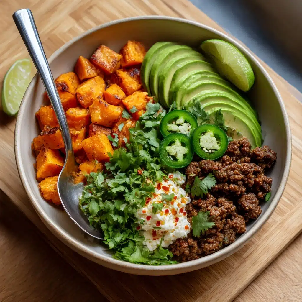 Cottage Cheese Ground Beef & Hot Honey Bowls Recipe - Recipe Image