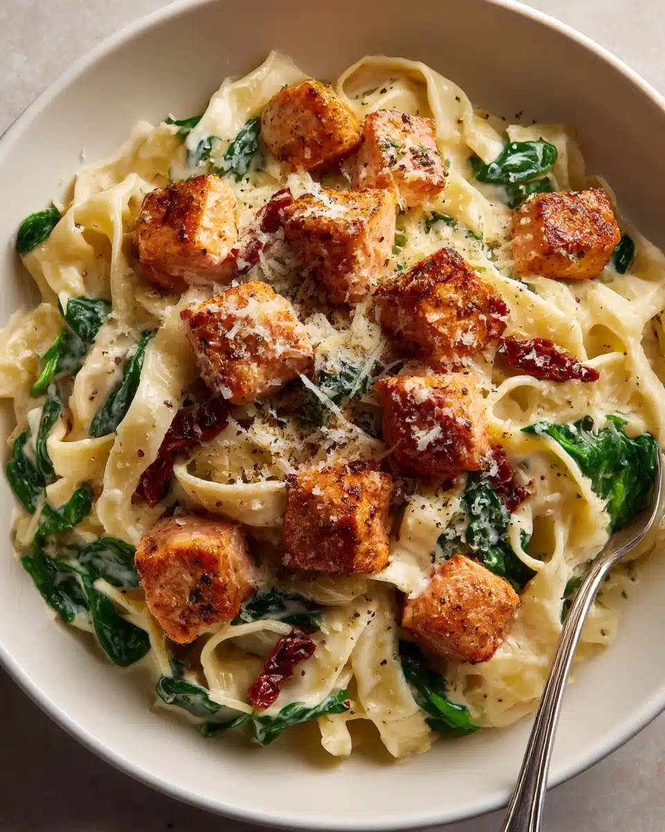 Creamy Tuscan Salmon Pasta Recipe