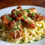 Garlic Butter Chicken Bites with Creamy Parmesan Pasta Recipe