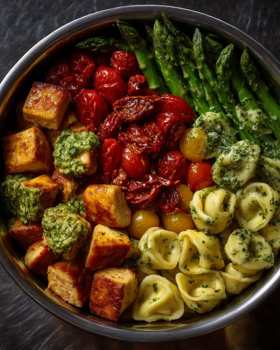 Pesto Chicken Tortellini and Veggies Recipe