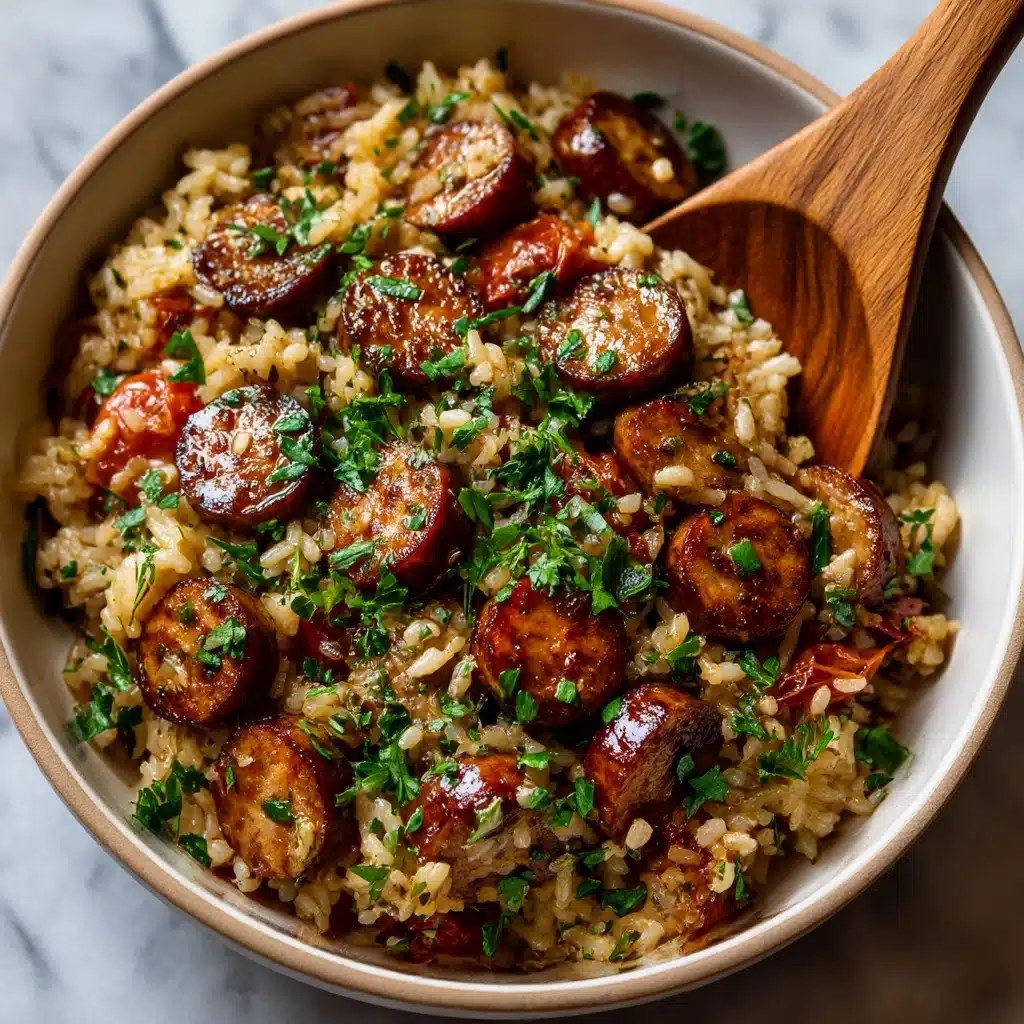 One Pan Smoked Sausage and Rice Recipe - Recipe Image