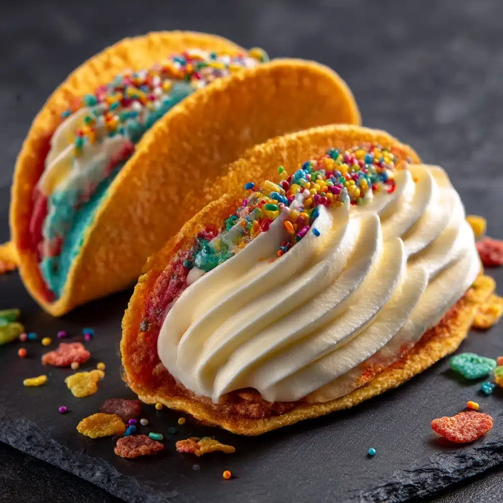 Fruity Pebbles Cheesecake Tacos Recipe - Recipe Image