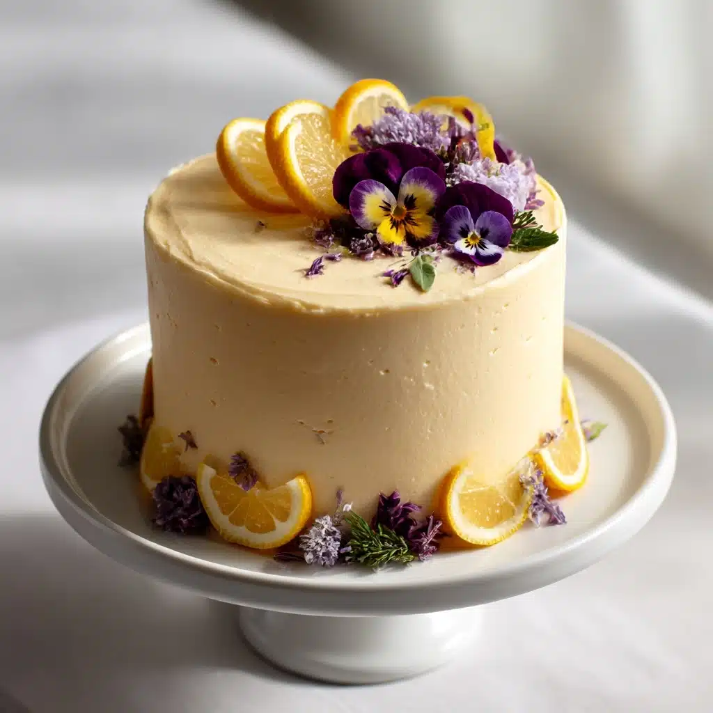 Lemon Cake with Fluffy, Less-Sweet Lemon Frosting Recipe - Recipe Image