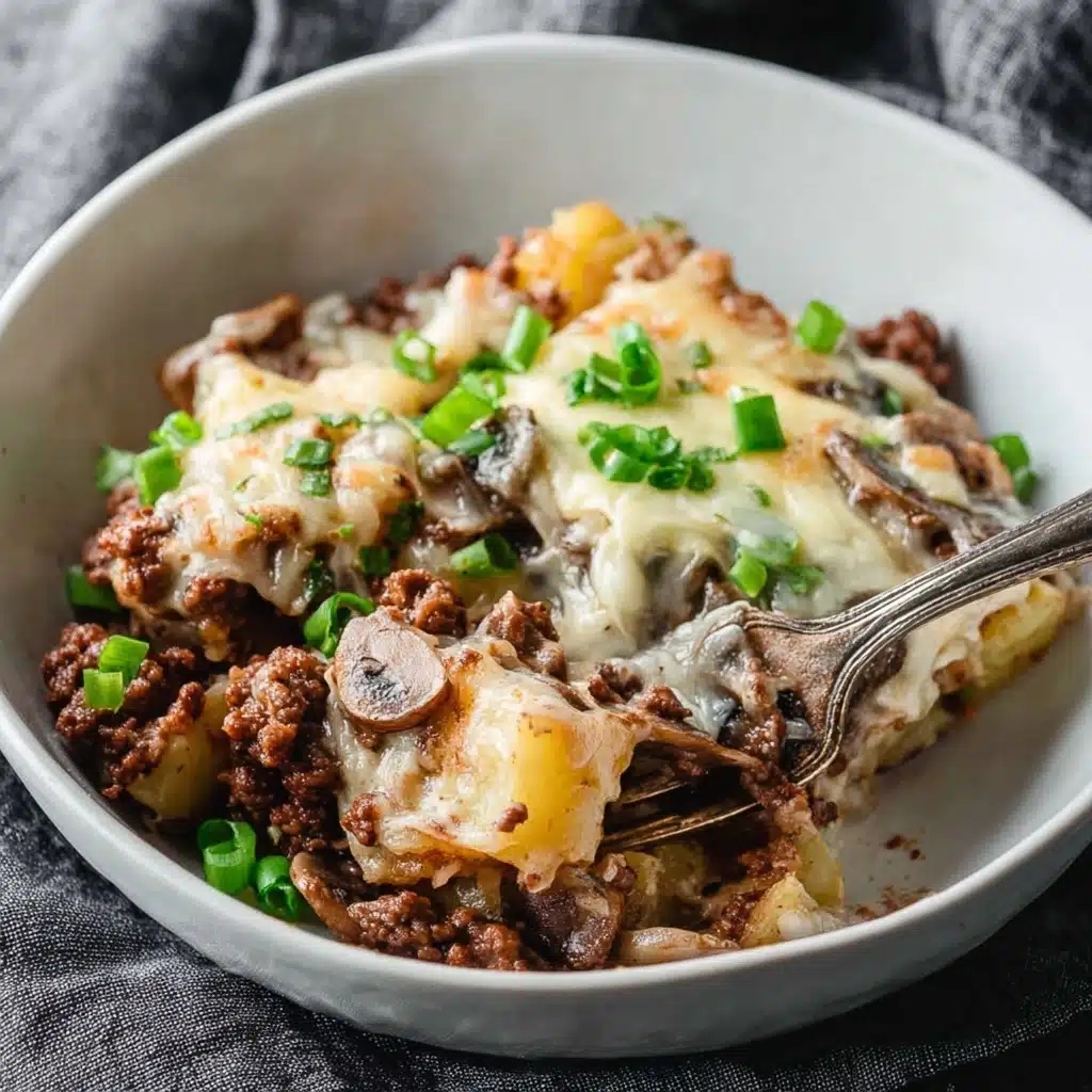 Mushroom Cheeseburger Casserole Recipe - Recipe Image