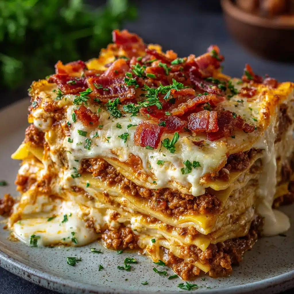 Parmesan Garlic Bacon Lasagna Recipe - Recipe Image