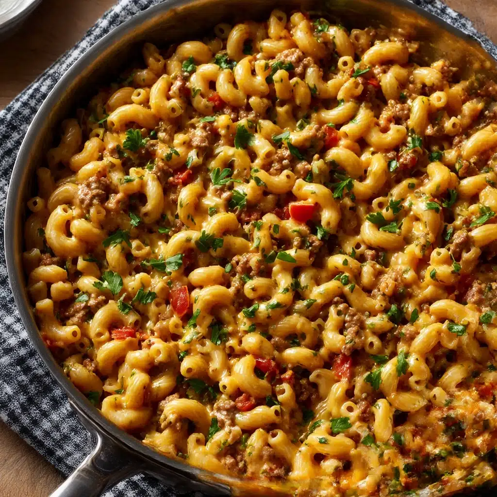 One-Pot Cheeseburger Pasta Skillet Recipe - Recipe Image