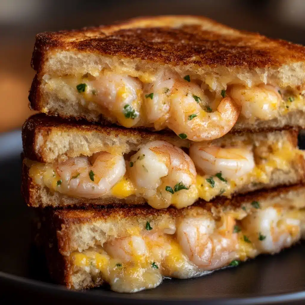 Cheesy Garlic Bread Shrimp Grilled Cheese Recipe - Recipe Image