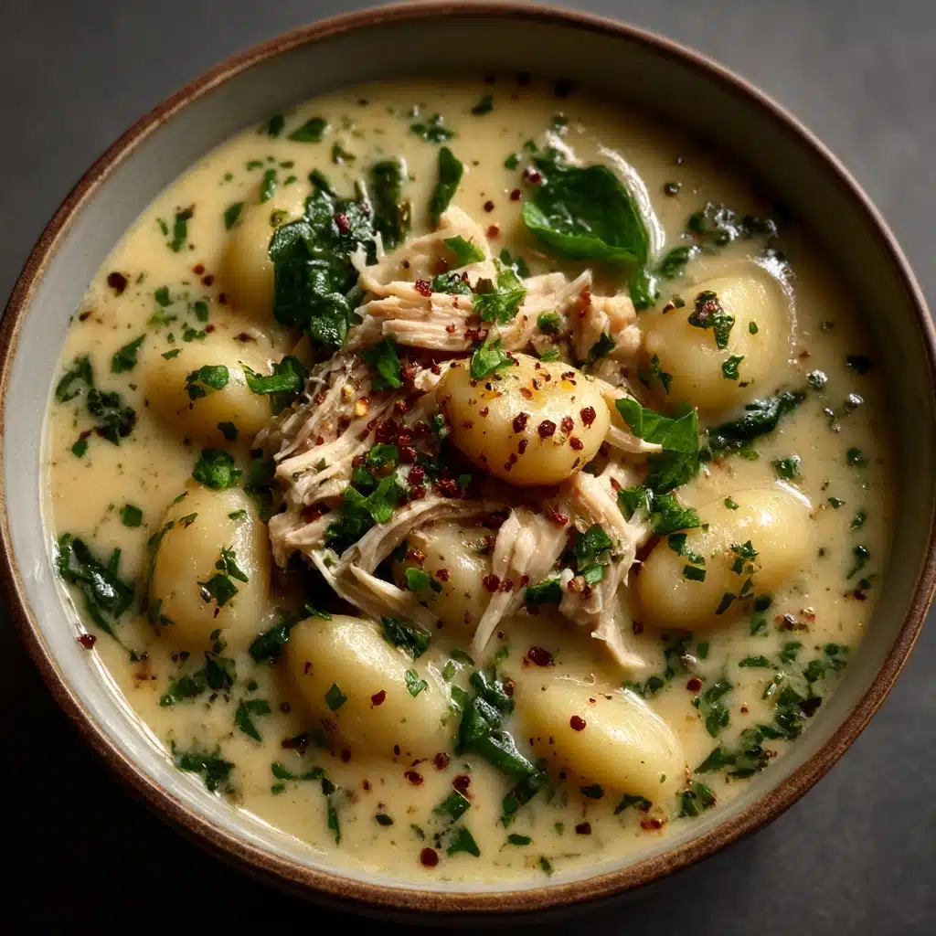 Creamy Garlic Chicken Gnocchi Soup Recipe - Recipe Image