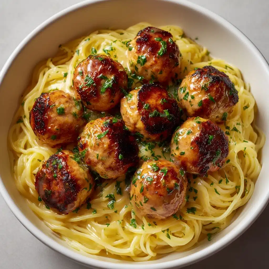 Garlic Butter Chicken Bites with Creamy Parmesan Pasta Recipe - Recipe Image