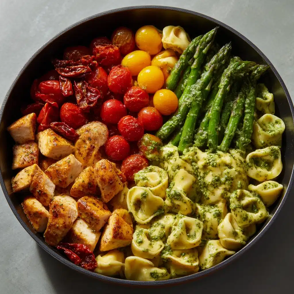 Pesto Chicken Tortellini and Veggies Recipe - Recipe Image